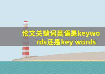 论文关键词英语是keywords还是key words